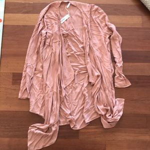 Pink blush dusty pink long float open front